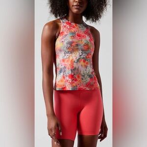 Athleta Conscious Printed Support Top, Renewed Bloom Spring Pink, sz M